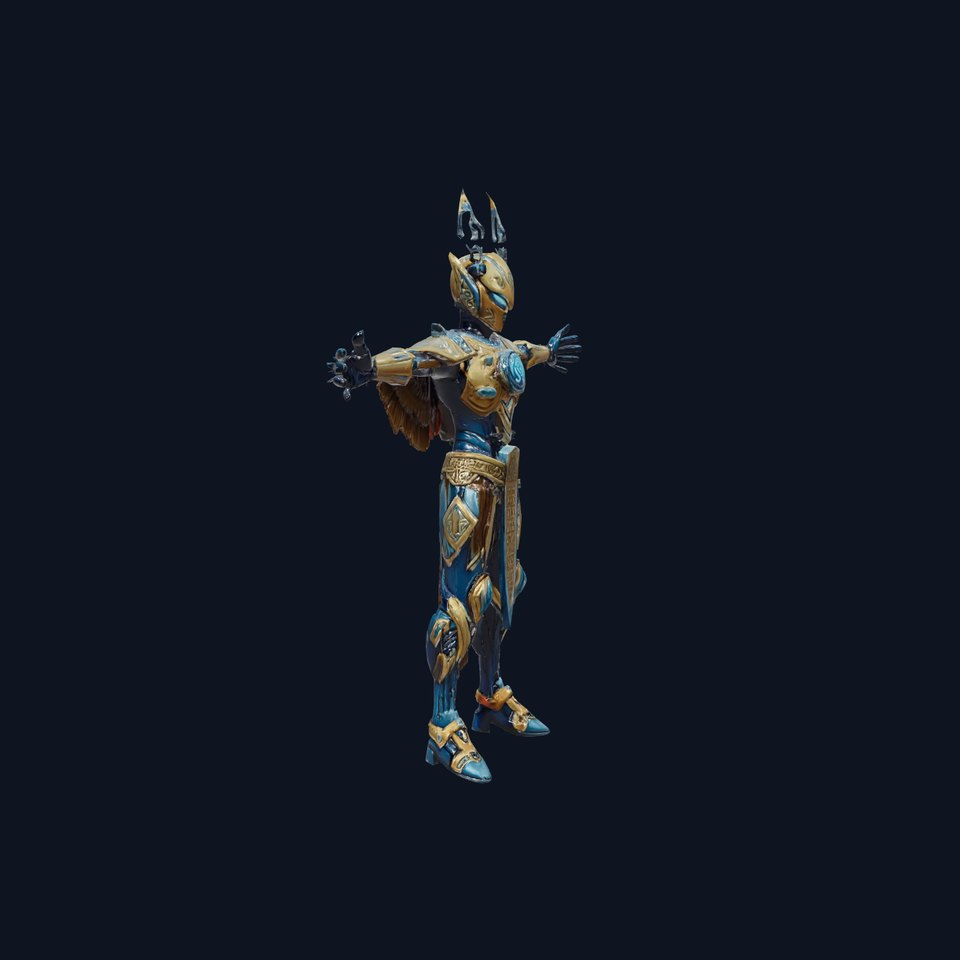 Futuristic Golden Warrior model pack